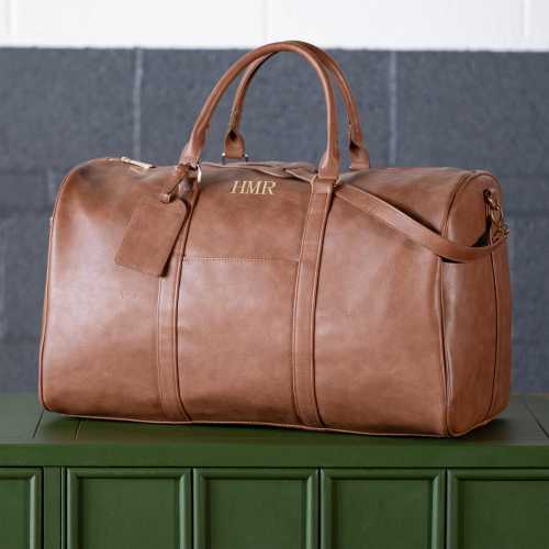 Groomsmen Gift Leather Duffle Bag, Groomsman Gifts, Personalized Monogrammed Weekender Bag, Groomsmen Travel Bag, Groomsmen Proposal Gift