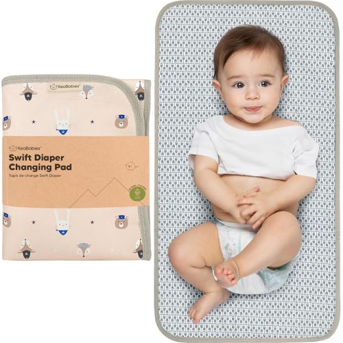 KeaBabies Portable Diaper Changing Pad, Easy Wipe Clean, 25x13 (Dark Olive)