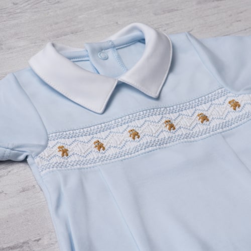 Bears in Blue Smocked Romper