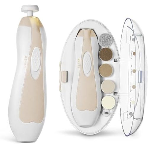 haakaa Electric Baby Nail Trimmer, Whisper-Quiet with LED Light, Acorn