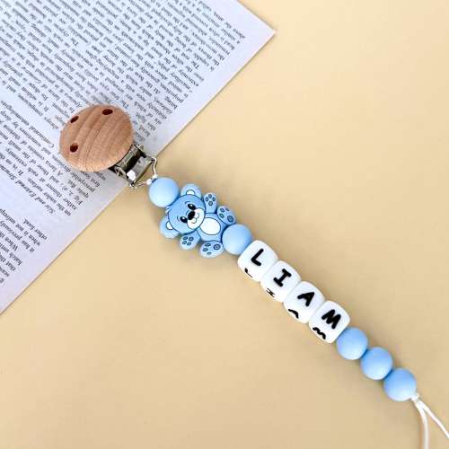 Personalized Pacifier Clip, Baby shower Gift, Custom Soother Clip, Pacifier Holder, Newborn Gift, Baby Binky Clip, Custom Dummy clip
