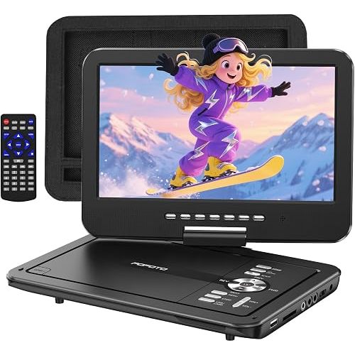 12.5" Portable DVD Player with 10.5" HD Swivel Screen - Black