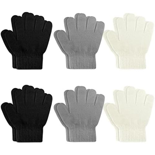 ONESING 6 Pair Baby Gloves Toddler Gloves Toddler Winter Gloves Kids Gloves Winter Stretchy Knit Gloves for Kids Boys Girls