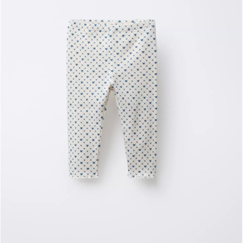 RIBBED SOFT TOUCH BOW Leggings - Ecru / Blue | ZARA United States