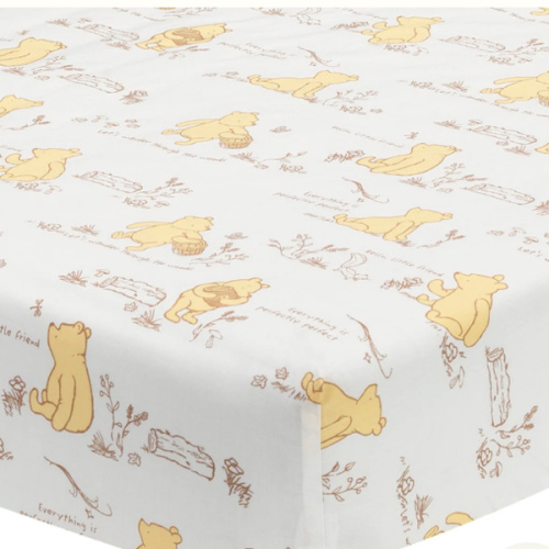 Storytime Pooh Cotton Fitted Crib Sheet