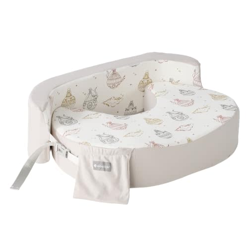 Nursing Pillow with Full Lumbar Support Print | Breastfeeding Extra-Wide Feeding Pillow Relieve Postpartum Back Pain Improve Feeding Posture Adjustable Waist Belt