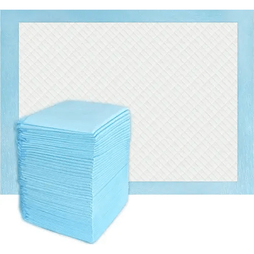 50 Count Super Absorbency Disposable Underpads, Leakproof Quick Drying Disposable Pads for Baby, Puppy and Adults, Disposable Changing Pads for Baby, Disposable Diaper Changing Pads, 17” x 13”, Blue