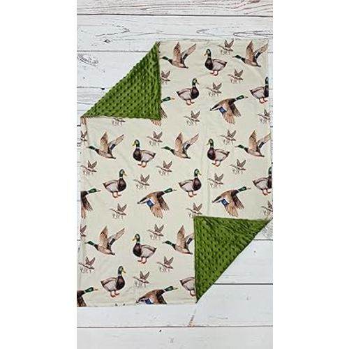 Green Duck Print Patchwork Baby Kids Blankets