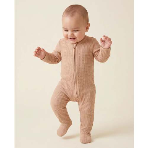 Waffle Bamboo Zipper Footie – Zumbamboo