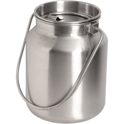 Lindy's Stainless Steel Seamless 1-Gallon Milk Jug, Milk Can, Milk Pail, Anti-Leak Liquid Storage Container with Tight Lid and Long Swivel Handle
