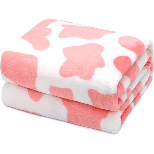Pink Throw Blanket, Soft Plush Flannel Fleece Blanket for Couch Bed Sofa, Cute Pink Room Decor Gifts for Teen Pre Girls, Gift for Teen Girls, Girls & Women, Girly Cute Birthday Gifts, 40x50 Inch