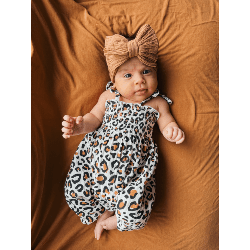 Leopard / Muslin Smocked Jumpsuit