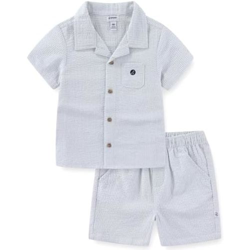 Sperry Baby Boys Woven Seersucker Button Down Shirt and Short Set for Newborn and Infants