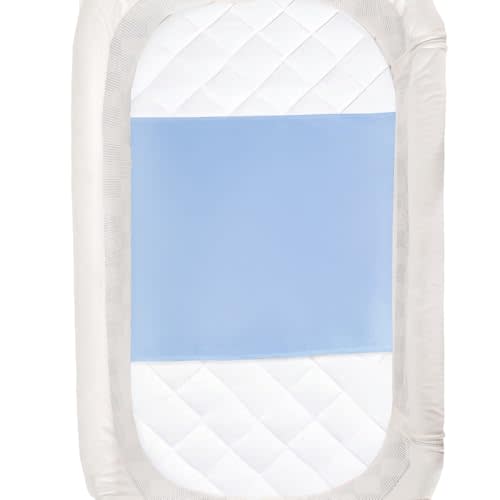 PROMEED 100% Mulberry Silk Bassinet Sleeve for Baby Bald Spots, Preminium 23 Momme Silk Bassinet Half Sheet for Baby Hair Loss (Light Blue)