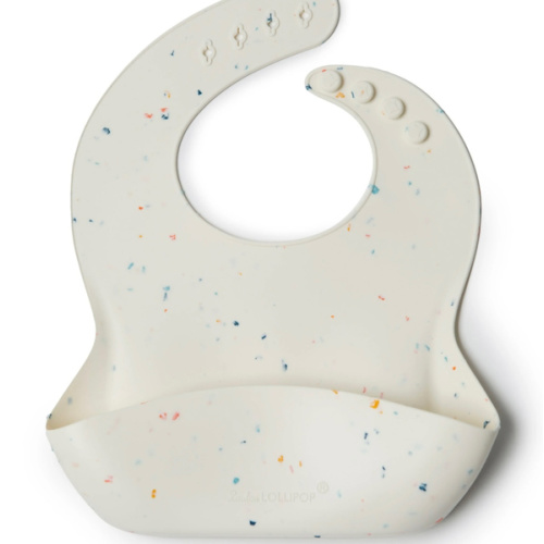 Silicone Bib Printed - Confetti Cream