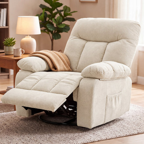 Ebern Designs Elysium Upholstered Massage Manual Recliner & Reviews | Wayfair