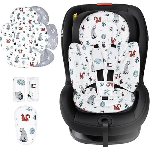 KAKIBLIN Infant Car Seat Insert, Breathable Reversible Car Seat Head Support for Infant, Newborn Car Seat Insert for Girls Boys, Fits for Stroller, Baby Swing, Bassinets, Pushchair (Gray)