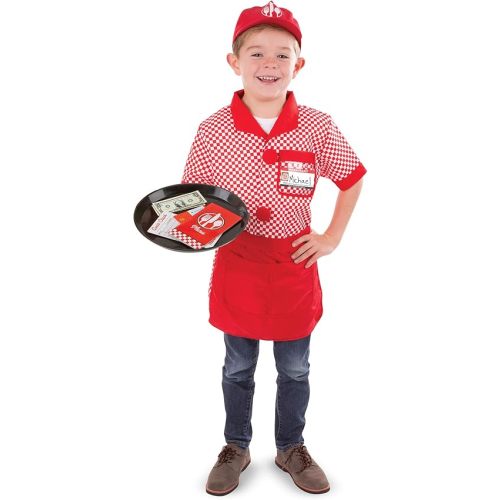 Melissa & Doug Server Role Play Costume Dress-Up Set with Realistic Accessories