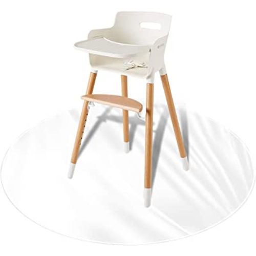 Baby Splat Mat 54" Large - Clear Non-Toxic Floor Splat Mat for Under High Chair and Table Cover, Anti-Mess Mat, Easy to Clean - for Arts ,Crafts, Protector for Pets, Cat or Dog (Clear Round)