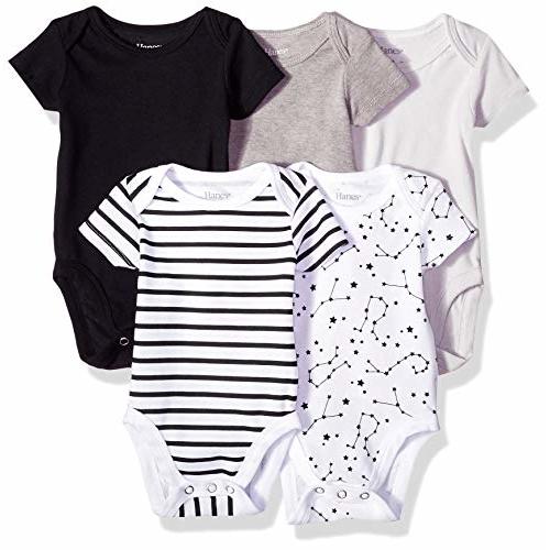 Hanes unisex-baby Ultimate Baby Flexy 5 Pack Short Sleeve Bodysuits
