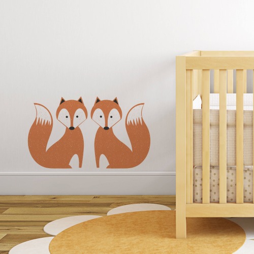 Wall Sticker Foxes - Decal - Fox Decor- woodland - Wall stickers - home decor - wall stickers nursery - kids wall stickers - fox print