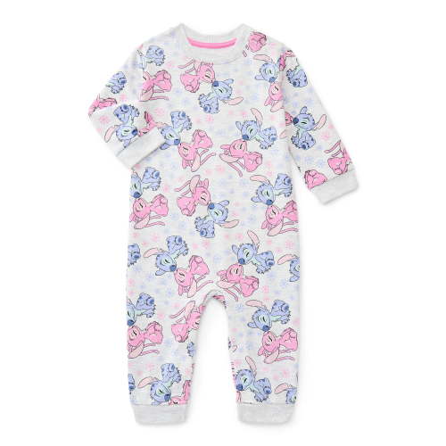 Stitch Baby Allover Print Romper with Long Sleeves, Sizes 0/3M-24M