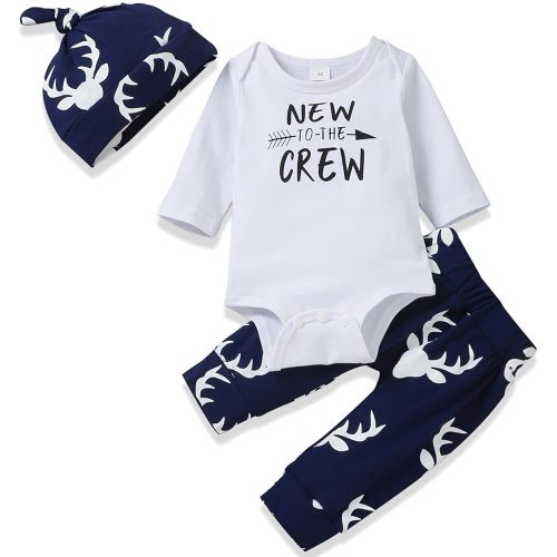 Preemie Newborn Infant Baby Boys Girls I Am New Here Bodysuit Pant Hat for Unisex Outfits