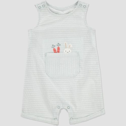 Carter's Just One You® Baby Striped Bunny Jumpsuit - Green 9M