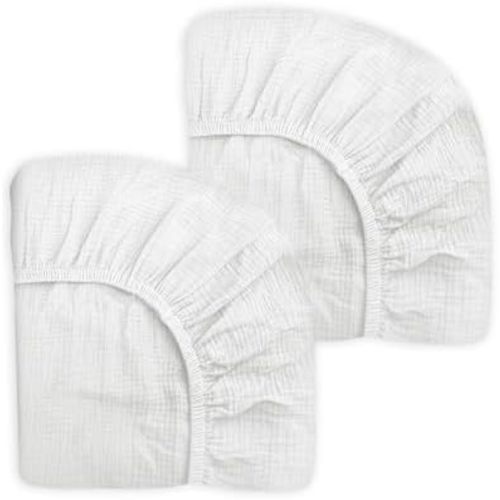 Mini Crib Sheets 2 Pack, Muslin Cotton Nursery Bedding, 24" x 38"