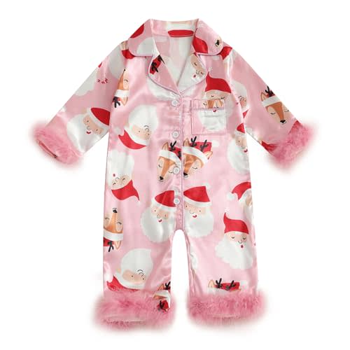 woshilaocai Baby Girl Button Down Romper Bow Strawberry Fuzzy Cuff Long Sleeve Jumpsuit Spring Summer Clothes