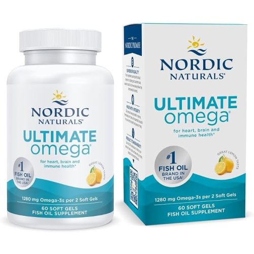 Nordic Naturals Ultimate Omega, 1280mg Omega-3 Fish Oil, Lemon - 60 Count