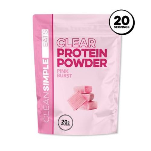 Clean Simple Eats Clear Protein Powder - Pink Burst - 19.8oz/20 servings: Strawberry Flavor, Whey Isolate