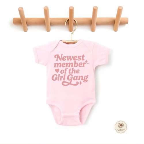 Newest Member of the Girl Gang Baby Onesie  Cute Baby Shower Gift | Baby Announcement Outfit  Newborn Coming Home Outfit Little Love Habitat