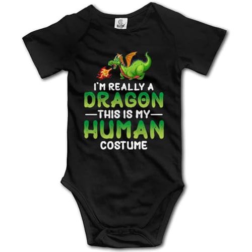 I'm Really a Dragon This is My Human Costume Baby Short Sleeve Bodysuit Infant Playsuit