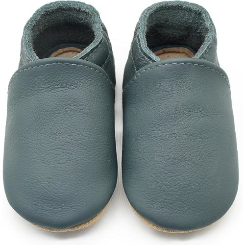 Genuine Leather Baby Booties Soft Sole Toddler Walking Shoes Flexible&Breathable Baby Slippers for First Walkers Boys Girls