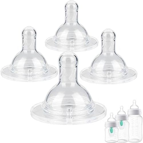 Silicone Nipples for Philips Avent Anti-Colic Baby Bottles,Size 2,Replacement Bottle Nipple,3m+,Meudim Flow, 4 Count
