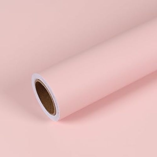 VEELIKE Light Pink Wallpaper Stick and Peel Thick Pink Contact Paper for Cabinets Drawers Shelves Classroom 15.7''x118'' Self Adhesive Waterproof Vinyl Girly Wallpaper for Bedroom Nursery Bathroom