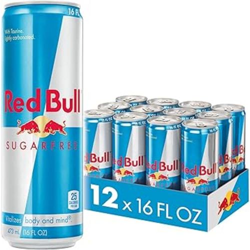 Red Bull Sugar Free Energy Drink with 151mg Caffeine plus Taurine & B Vitamins, 16 Fl Oz, Pack of 12 Cans