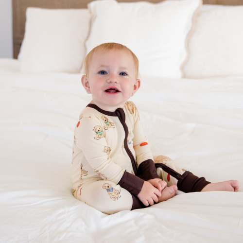 Larkspur Baby | Romper Pajamas | Convertible Footed Romper in Playful Pups