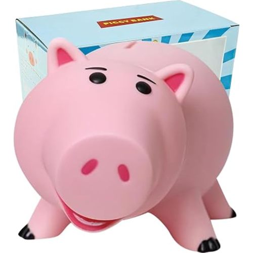 Piggy Bank Unbreakable Cute Pink Pig Money Bank Plastic Saving Coin Bank for Kids Christmas Birthday Gift