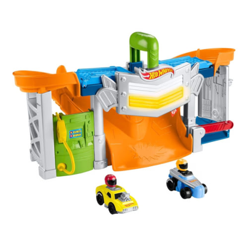 Fisher-Price Little People Hot Wheels Raceway Toy Set, Race Track for Toddlers, Includes 2 Cars - Walmart.com