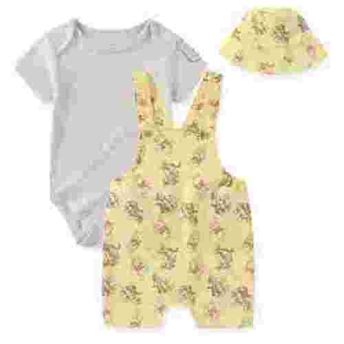 Disney Winnie the Pooh Baby Shortall Overall with Hat (Boys), 3-Piece Set, Sizes 6M-24M