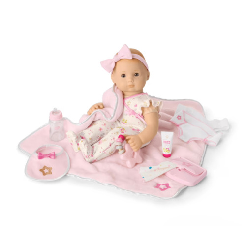 Bitty Baby® Doll #6 with red hair Care & Play Set