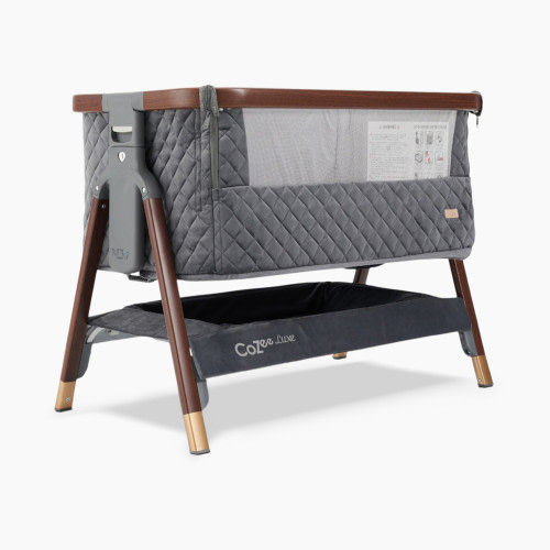 Tutti Bambini CoZee Luxe Bedside Crib - Walnut/Slate Grey