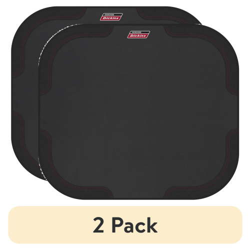 (2 pack) Genuine Dickies Canvas Trim Twist Auto Sunshades Universal Fit, Black, 806027WDI