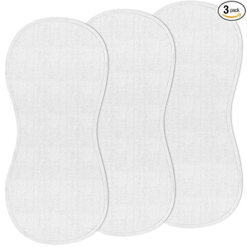 3 Pcs Changing Pad Liners Fits in Peanut Shape Changing Pad Waterproof Diaper Mats Organic Cotton Peanut Mats are Warm on a Baby's Back, Washable Reusable(Simple Style,White)