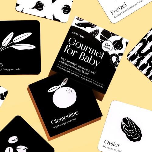 Gourmet For Baby High Contrast Art Cards: Black & White Sensory Toy