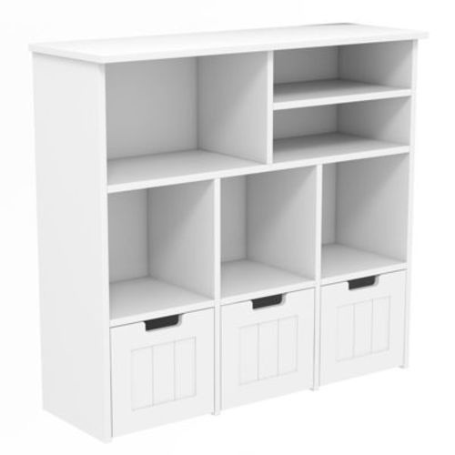 COZONY Storage Cabinet 3-Tier, MDF Organizer and Shelf Unit for Bedroom Playroom Nursery Organization