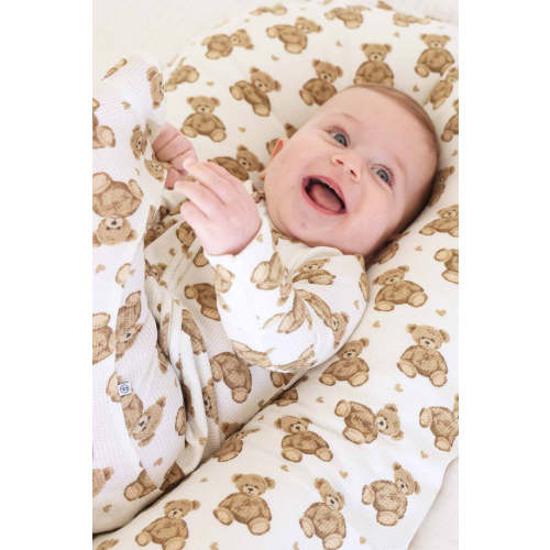 Beary Sweet Bamboo Waffle One-Piece Footie | Caden Lane