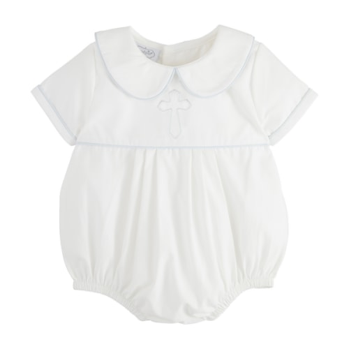 Blue Cross Poplin Bubble | Mud Pie